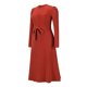 thumbnail image 5 of Txlixc Vestido Midi de Punto para Mujer, Sexy Manga Larga Puff Cuello Redondo Color Sólido Vestido con Lazo en la Espalda Txlixc  Moda, 5 of 9