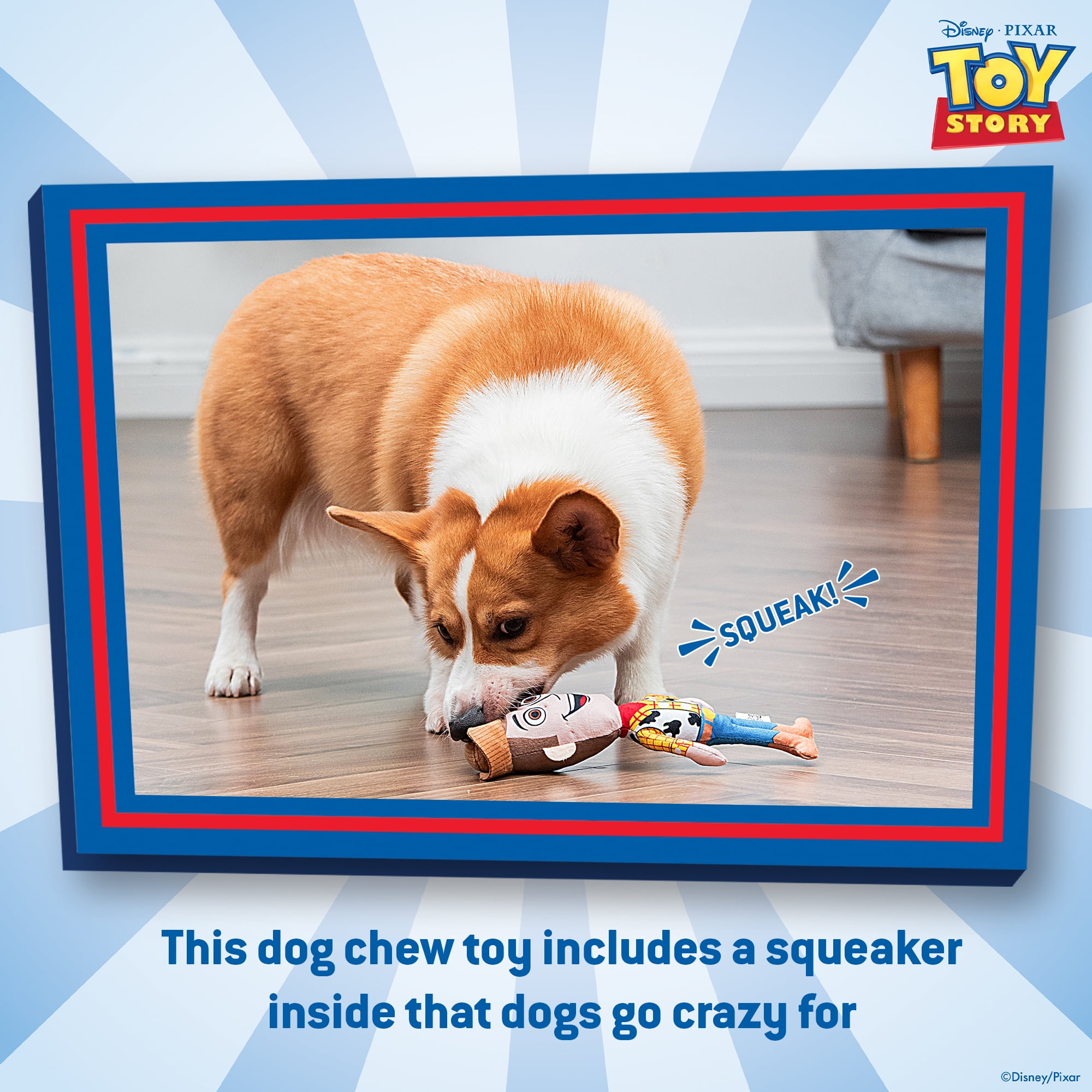 DISNEY TOY STORY: Woody Plush Figurine Squeaker Pet Toy-9in