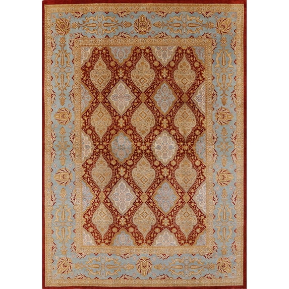 Ahgly Company Indoor Rectangle Mid-Century Modern Mahogany Brown Oriental Area Rugs, Swatch Sample