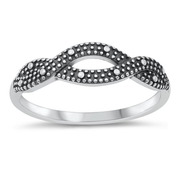 Oxidized Infinity Twist Knot Bali Ring .925 Sterling Silver Band Jewelry Female Male Unisex Size 4