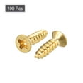 thumbnail image 3 of Uxcell M3x12mm Brass Wood Screws, Phillips Flat Head Self Tapping Connector 100 Pack, 3 of 5