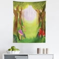 thumbnail image 1 of Moss Green Tapestry, Peaceful Atmosphere of the Forest Happy Surrounding Nature Trees Illustration, Fabric Wall Hanging Decor for Bedroom Living Room Dorm, 5 Sizes, Multicolor, by Ambesonne, 1 of 1