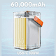 thumbnail image 4 of Power Bank 60,000mAh Batería Portátil Compacta, Carga Ultra Rápida 100W con 6 Puertos (USB-C y USB-A), Pantalla LCD, Linterna Integrada – Color Titanio, 4 of 6