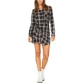 thumbnail image 1 of Sanctuary Clothing Vestido camisero a cuadros para mujer, negro, extragrande, 1 of 1