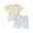 Light Yellow, variant on Musuos Toddler Girls Summer 2-Piece Outfit 6 12 18 24M 3 4T Solid Color Short Sleeve Crew Neck T-Shirt and Elastic Floral Shorts Set