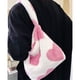 thumbnail image 2 of Bolso de hombro de felpa suave para mujer, bolsa de viaje de gran capacidad con estampado de corazón de amor, cálido y esponjoso, estilo Retro, 2022 xuanjing unisex, 2 of 2