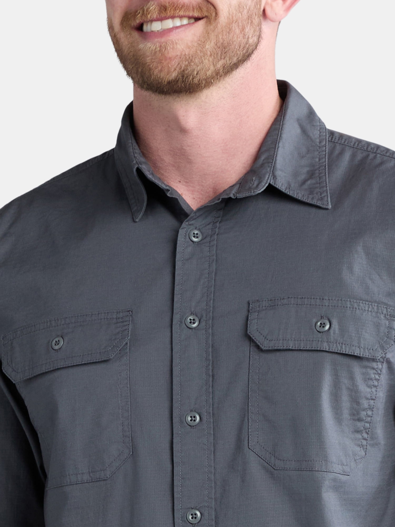 Brahma Men's Ripstop Work Shirt with Long Sleeves, Sizes S-5XL