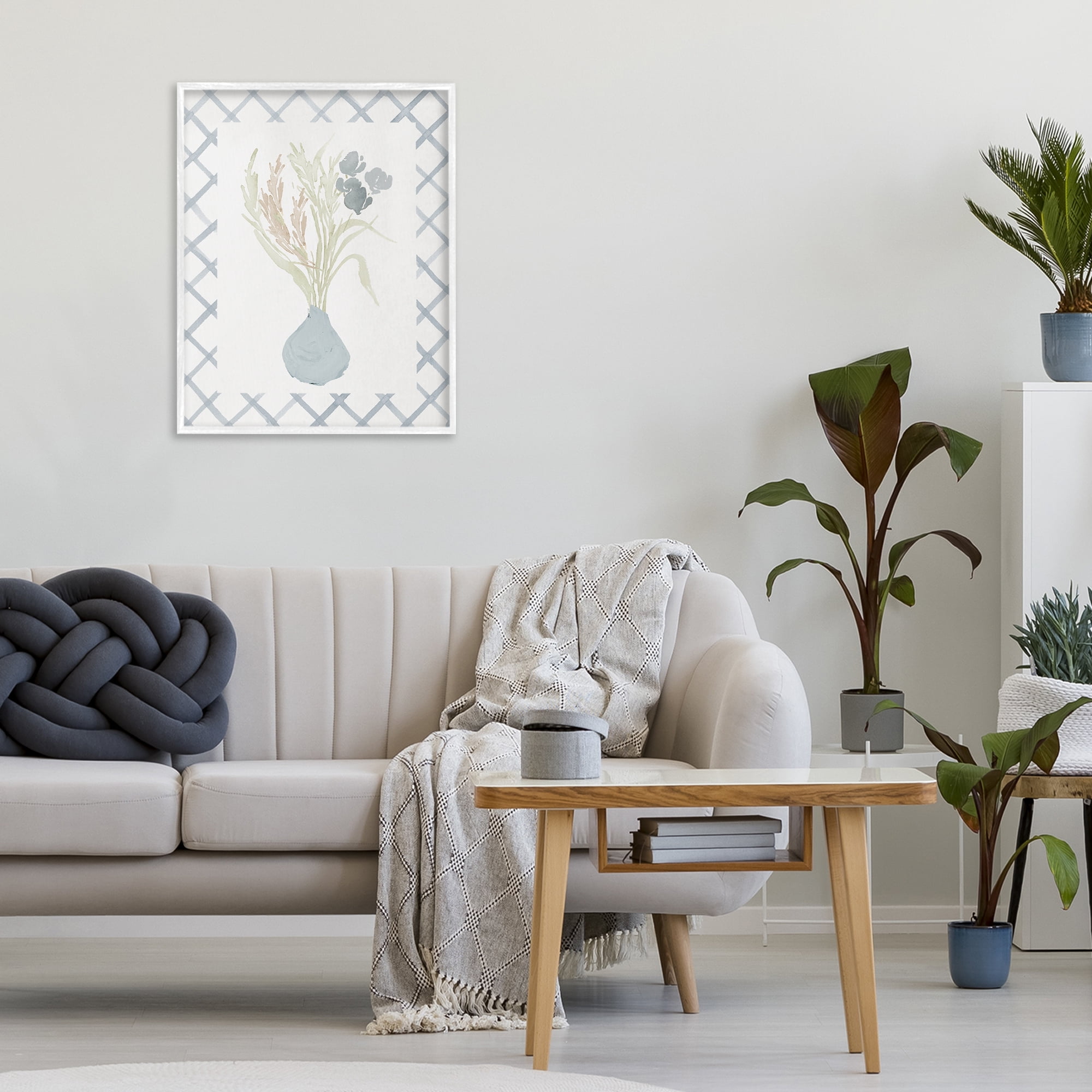 Stupell Industries Soft Blue Anna Bouquet White Framed Giclee Art, design by Elizabeth Medley