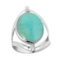 thumbnail image 6 of Two in One Flip Red Coral and Green Turquoise Oval Sterling Silver Ring-7, 6 of 6