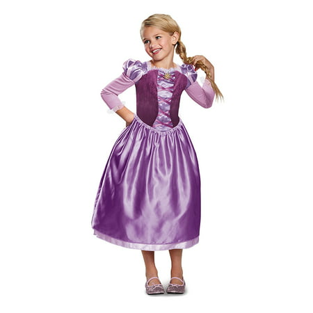 Rapunzel Day Dress Classic Costume, Purple, Small (4-6X), Product includes: dress with character cameo By Disguise