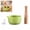 Green-3pc set, variant on 2 in 1 Ceramic Herb Stripper and Garlic Grater Bowl, Handmade Cat Shape Pottery Herb Stripper & Ginger Grater Dish for Garlic, Herbs, Nuts, Chocolate