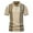 Khaki, variant on MIUOWANP Men's Short Sleeve Shirt Dressy Simplicity Color Blocking Business Casual Lapel Button T-Shirt Size M(6)Khaki