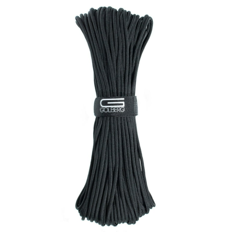 Golberg Premium Polyester Accessory Cord - USA Made Smooth Braid Minimal Stretch Rope, adult Unisex, Size: 50', Black