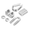 thumbnail image 4 of Unique Bargains 1/8' Wire Rope Kit, 24 Pack M3 Stainless Steel Thimbles & Clamps Crimping Loop, 4 of 7