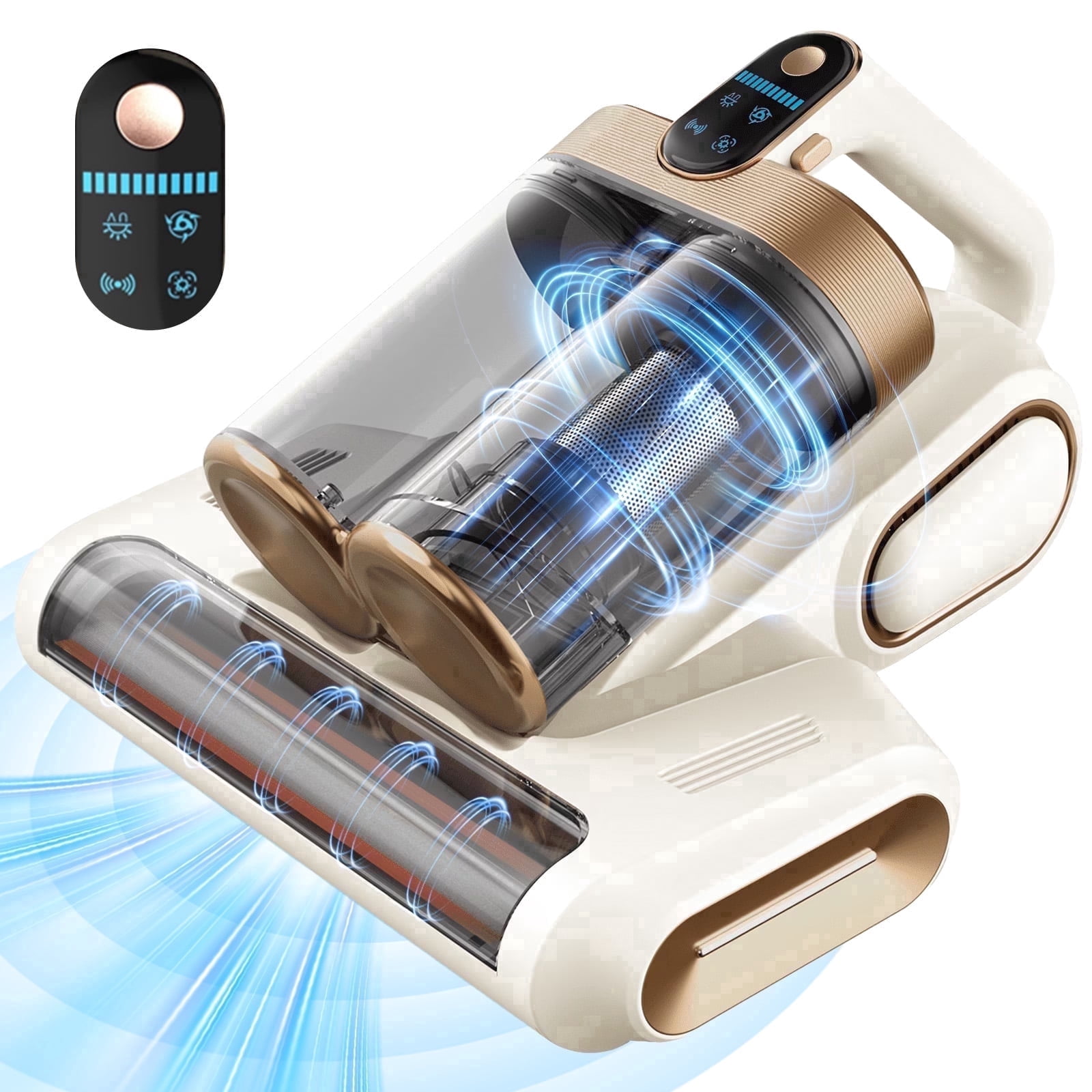 KANFUAQ Mattress Vacuum Cleaner, 18Kpa/30Mins Cordless Bed Vacuum with UV Light & LED Display, Handheld Vacuum for Bed Couch Crib