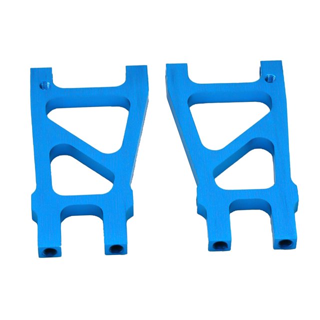 Paquete de 2 piezas de mejora del brazo inferior trasero 188021 de aluminio metálico RC para reemplazo de coche HSP 94188 1:10 RC Azul