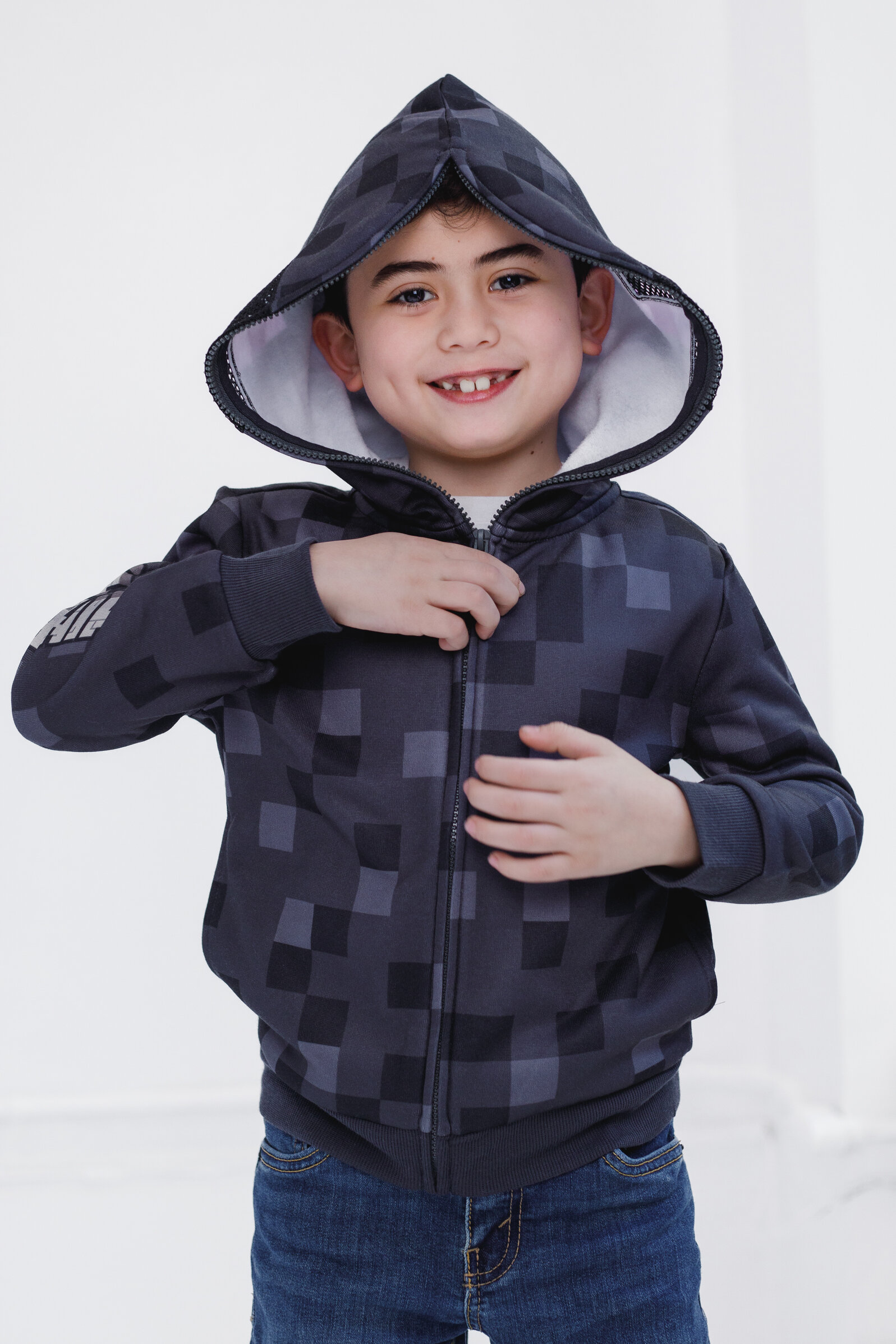 Minecraft Kids Enderman Fleece Zip-Up Hoodie photo 4