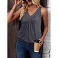 thumbnail image 2 of Zeagoo Womens Tank Tops Loose Fit Sexy V Neck Ruched Sleeveless Blouses Casual Basic Banded Bottom Cami Shirts, 2 of 6