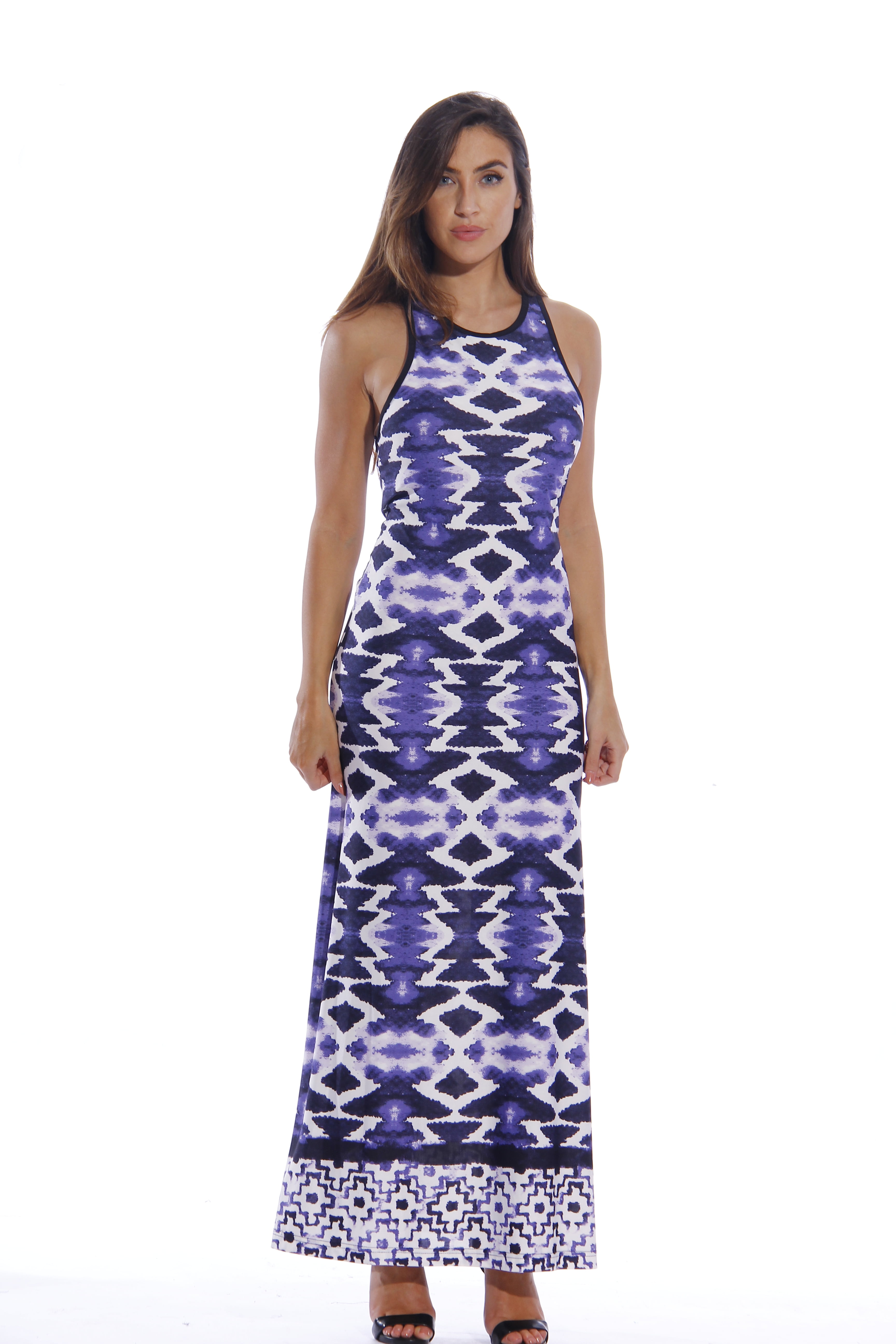 Just Love Maxi Dresses for Women / Summer Dresses (Blue Aztec Tie Dye ...