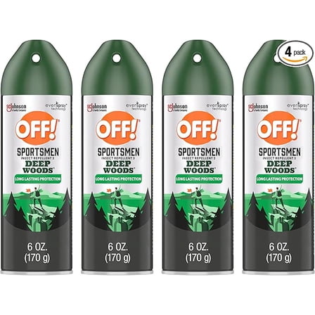 OFF! Deep Woods Sportsmen Insect Repellent Aerosol Contains 30% Deet 4 Count 6 Oz