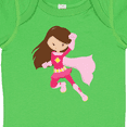 thumbnail image 4 of Inktastic Superhero Girl, Cute Girl, Brown Hair, Pink Cape Girls Baby Bodysuit, 4 of 5