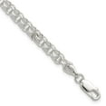 thumbnail image 4 of Diamond2Deal 925 Sterling Silver Polished 5mm Triple Rolo Charm Bracelet for Women 7", 4 of 8