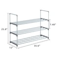 thumbnail image 4 of 3-Tier Shoe Rack Organizer - Gray, for Entryway/Closet - Holds 15 Pairs - Iron &amp; Plastic Construction - Space-Saving Shoe Tower Shelf for Bedroom &amp; Hallway, 4 of 7