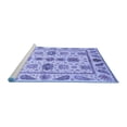 thumbnail image 2 of Ahgly Company Machine Washable Indoor Round Abstract Blue Modern Area Rugs, 3' Round, 2 of 4
