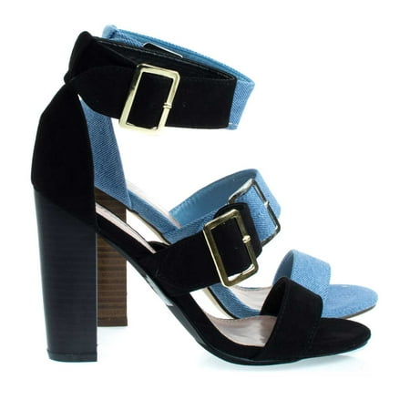 

Morgan21 by Bonnibel Chunky Block Heel Dress Sandal w Large Adjustable Buckle Women s Open Toe