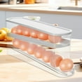 thumbnail image 2 of Eease Egg Dispenser Automatic Rolling Container Refrigerator Slim Egg Organizer Tray Clear Tiered Egg Tray Pantry Egg Storage Holder, 2 of 10