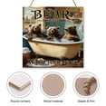 thumbnail image 3 of Bear Wash Your Paws Wood Hanging Funny Bathroom Hanging Wooden Plaque Decoration Shower Room Vintage Wood Signs for Home Decor Door Plaques for Bathroom 12x12 inches, 3 of 8