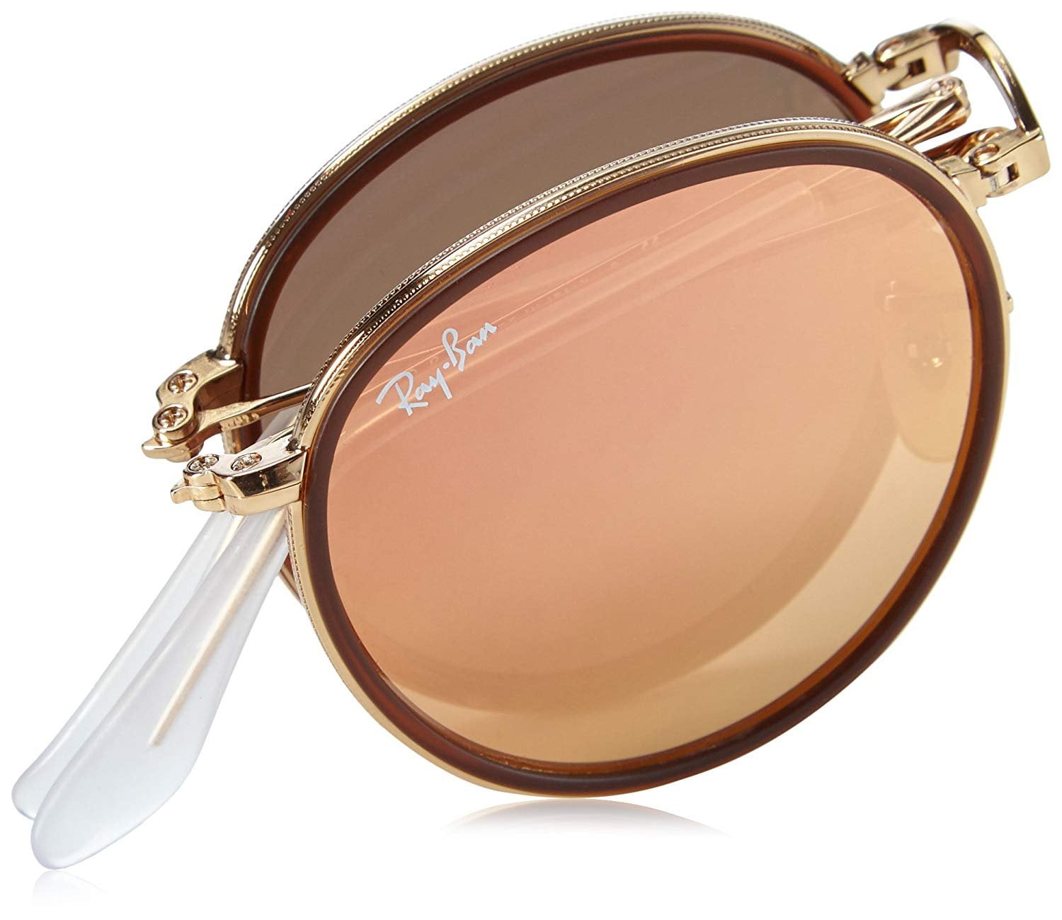Gold Sunglasses in Yellow Flash and ROUND FOLDING - RB3517
