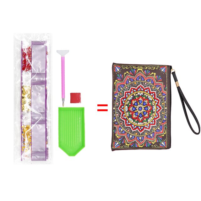 Bolso de mano con forma especial para pintura de diamantes, derivado portátil, monedero con mariposa bordada con diamantes, 5d, redondo, con diamantes, mandala