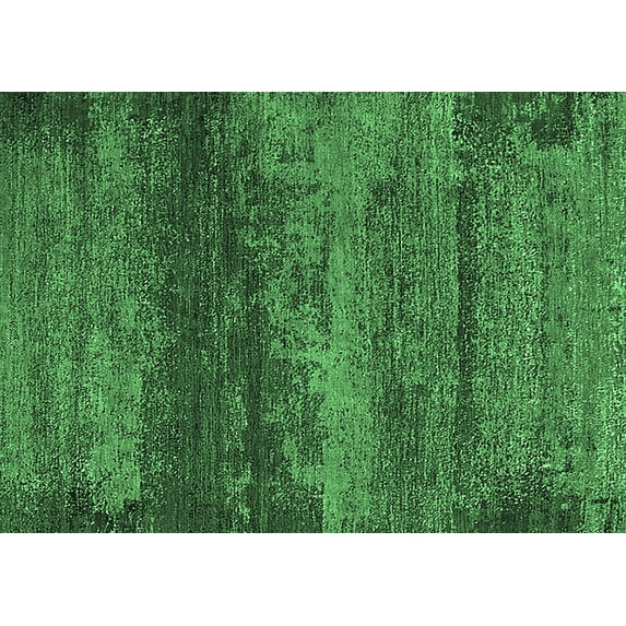 Ahgly Company Indoor Rectangle Oriental Emerald Green Industrial Area Rugs, 2' x 5'