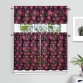 thumbnail image 2 of Pioneer Kitchen Curtains and Valance Set 36 Inch Tier Abstract Floral Sakura Flower Japanese Natural 3 Pieces Set Dining Room Small Curtain Drapes Cafe Curtains Valance for Home Decor Rod Pocket, 2 of 6
