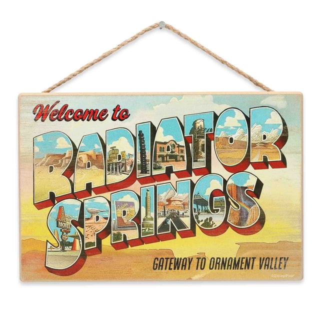 Decoración de pared Open Road Brands Disney Pixar Cars Radiator Springs