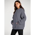 thumbnail image 6 of Womens Oversized Hoodies Fleece Sweatshirts Fall Fashion Pullover Sweaters Winter Clothes Dark Gray M, 6 of 9