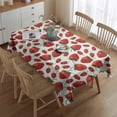 thumbnail image 2 of Red Strawberry Plants Fruit White Pattern Rectangle Tablecloth 60"x84",Waterproof Polyester Rectangle Table Cloth, Wipeable Spillproof Polyester Tablecloth for Dining, Camping, Indoor and Outdoor, 2 of 5