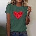 thumbnail image 6 of Gamivast Womens Tops Valentines Day Shirts for Women Trendy Love Heart Printed Crewneck Tops Loose Casual Raglan Short Sleeve Holiday Tees Shirt Valentine's Day Outfit, 6 of 7