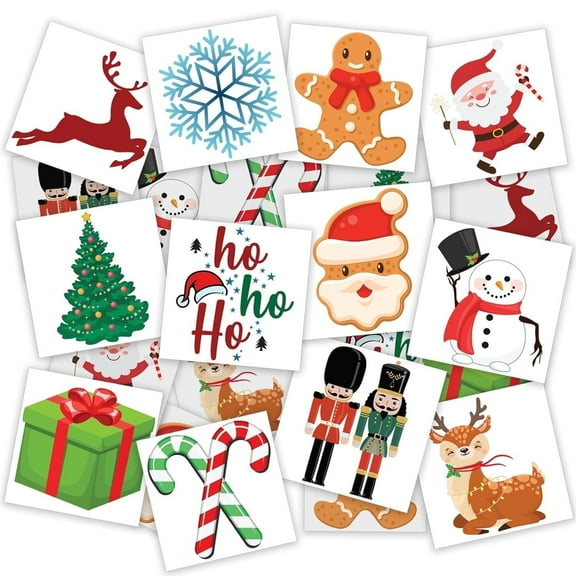 ArtCreativity Christmas Body Art Stickers for Kids, 144 Pack, 2-Inch Holiday Designs
