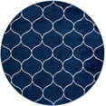 thumbnail image 3 of Unique Loom Trellis Frieze Collection Area Rug - Rounded (7' Round Navy Blue/Ivory), 3 of 7