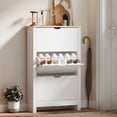 thumbnail image 2 of HOMCOM Narrow Shoe Cabinet for Entryway w/ 3 Flip Drawers Adjustable Shelf, 2 of 10