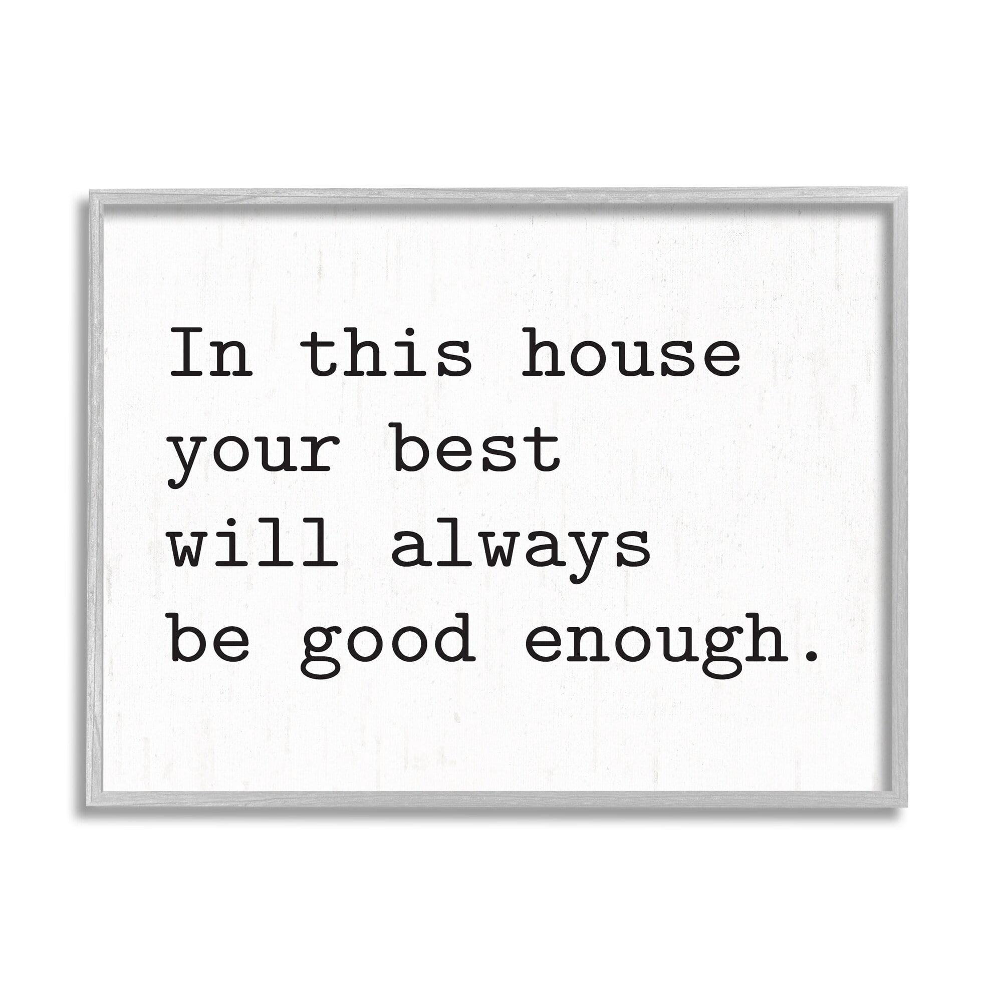 Stupell Industries In This House Encouraging Family Quote Sign Graphic Art Gray Framed Art Print Wall Art, Design by Lettered and Lined
