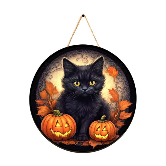 WMQPNNS New Trending 11.81 in Halloween Sign Wood Sign Happy Halloween Wooden Hanging Sign Halloween Welcome Sign for Front Door Halloween Decorations Todays Deals Clearance Sale