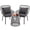 Grey, variant on LOGYAT 3 Piece Rattan Bistro, Outdoor Parlor Set, Rattan Furniture Set with Glass Tabletop for Balcony, Backyard, Porch, Black