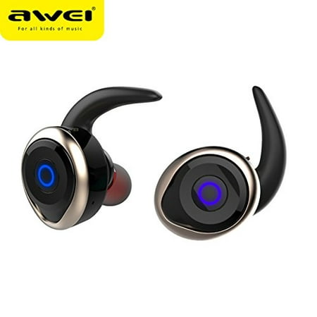 Awei T1 Single/Pairs Ture Wireless Get Rid Of Wire Binding earbuds, One Button Operation Bluetooth V4.2 Waterproof IPX4 (Best Way To Get Rid Of Ear Wax Blockage)