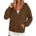 thumbnail image 3 of MLCDZ Womens Zip Up Drawstring Hoodies Long Sleeve Hooded Sweatshirts Y2K Fall Casual Trendy Jacket Lightweight Loose Fit Daily Commute Coat with Pockets, 3 of 10