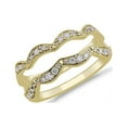thumbnail image 1 of 0.20 Carat Excellent Round Cut Real Diamond Latest Design Engagement Band for Ladies Solid 14K Yellow Gold Size 7.5, 1 of 1