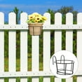 thumbnail image 4 of Miangastore 3pcs Balcony Plant Pot Holder Hanging Planter Pot Parapet Iron Fence Flower Pot, 4 of 8