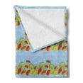thumbnail image 2 of Venus Flytrap Soft Flannel Fleece Throw Blanket, Endemic Flower Type and Flies, Cozy Plush for Indoor and Outdoor Use, 60" x 80", Baby Blue Multicolor, by Ambesonne, 2 of 5